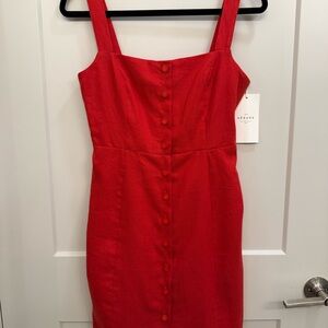 Red button down dress NWT